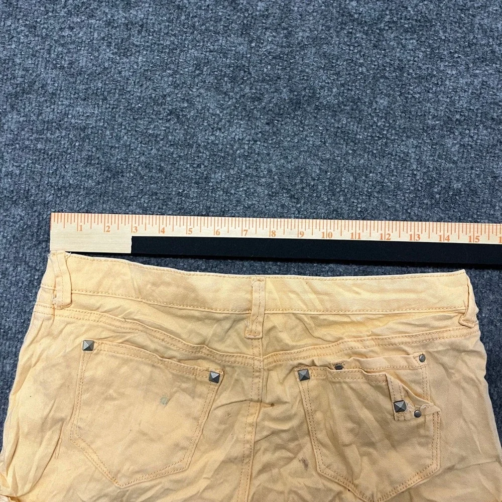 i.n.k. Shorts Womens Size 5 Peach Orange Studded Raw Hem Denim Casual Summer